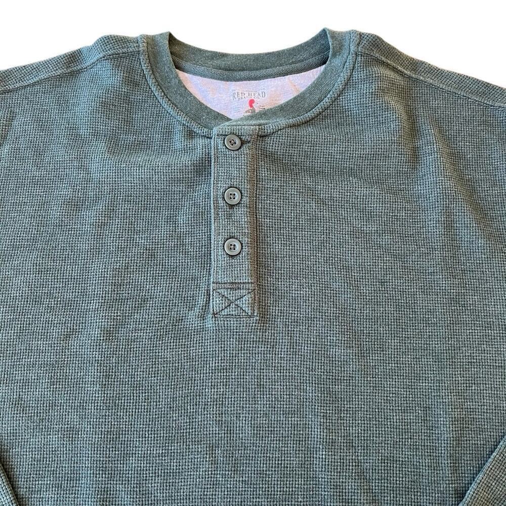 Red Head Brand Mens 2XL Long sleeve, Henley, thermal top.